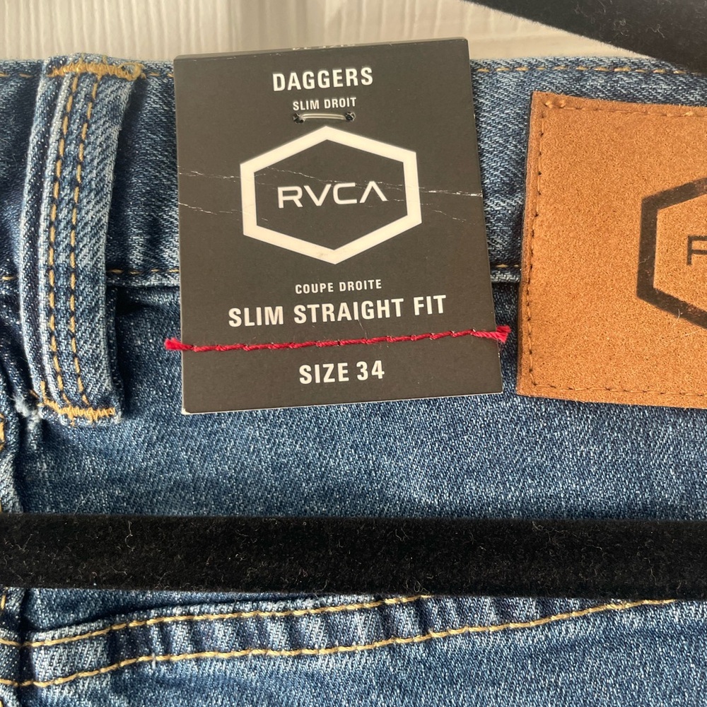Men’s RVCA Daggers slim straight fit jeans - Picture 3 of 8